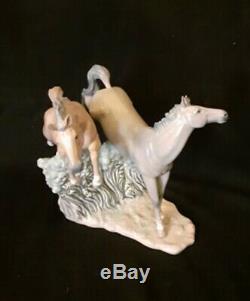Lladro Horses Figurine Porcelain Wild Stallions Jumping 1989 RARE Spain