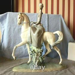 Lladro Lady Woman On Horse 4516. Female Equestrian. Very Large, Heavy & Rare