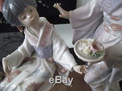 Lladro Large Figurine Springtime In Japan 1445 With Base Geisha Japanese