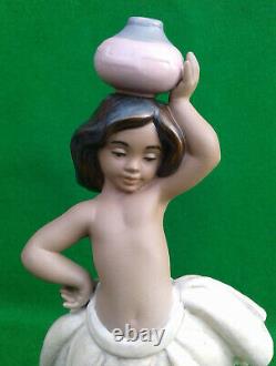 Lladro Little Peasant Girl (white) Gres Finish 12333 Boxed