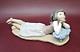 Lladro NAO Daisa 12 Daydreaming Girl Laying Down Picnic Basket Made in Spain