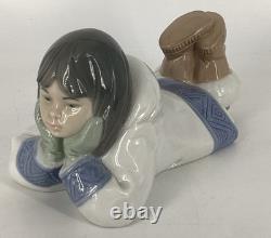 Lladro NAO Eskimo Girl Figurine #1298 Dreaming on the Ice Daisa 1997 Spain