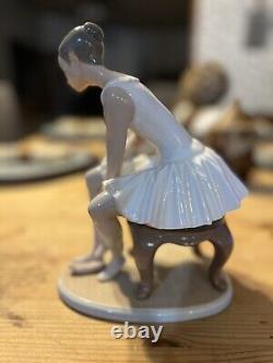 Lladro NAO Figurine Elegant Ballet Ballerina Seated Putting On Slippers