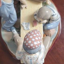 Lladro NAO Figurine The Card Players With Original Wooden Base Very Large Figure