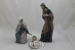 Lladro NAO Holy Family St. Joseph Mary Jesus 3 Piece Nativity Figures 306/7/12