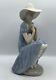 Lladro NAO La Pamela Figurine 02010229 Girl With Straw Hat 11 tall