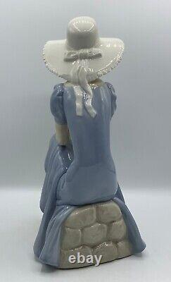 Lladro NAO La Pamela Figurine 02010229 Girl With Straw Hat 11 tall