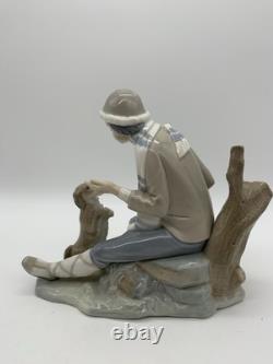 Lladro NAO Lesson For The Dog Boy Figure #140 Spain Porcelain Figurine