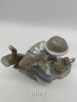 Lladro NAO Lesson For The Dog Boy Figure #140 Spain Porcelain Figurine