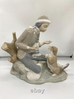 Lladro NAO Lesson For The Dog Figure #140, Spainish Porcelain Figurine