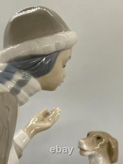 Lladro NAO Lesson For The Dog Figure #140, Spainish Porcelain Figurine