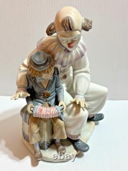 Lladro NAO Lesson of Music Zaphir Clown with Boy Accordion Figurine Statue 11.5