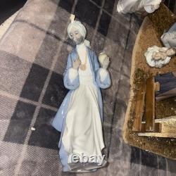 Lladro NAO Nativity Set Figurines & Manger three kings, baby Jesus, Mary Joseph