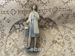 Lladro NAO Porcelain Lg. Female Doctor Retired Measuring Approx 13 High