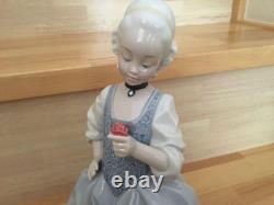 Lladro NAO Rococo Girl Flower Doll Figurine Object Good Condition From Japan