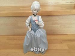 Lladro NAO Rococo Girl Flower Doll Figurine Object Good Condition From Japan