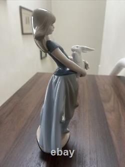 Lladro NAO Spain Figurine Girl with Bunny Rabbit