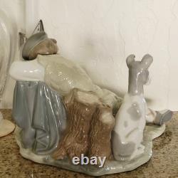 Lladro NAO Spain Porcelain Figurine Sleeping Shepard Boy & Dog 11x8x7 Excell