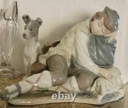 Lladro NAO Spain Porcelain Figurine Sleeping Shepard Boy & Dog 11x8x7 Excell