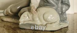 Lladro NAO Spain Porcelain Figurine Sleeping Shepard Boy & Dog 11x8x7 Excell