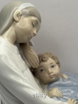 Lladro NAO large figure porcelain mother, child and teddy bearThe Cradle