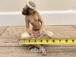 Lladro Nao 425 Artesania Floral Island Beauty Figurine Figure Fig Semi Nude