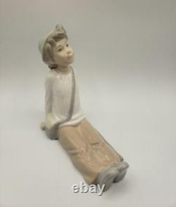 Lladró Nao Boy Resting Figurine Spain 1970's Retired, Daydreamer RARE 6.5H