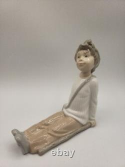 Lladró Nao Boy Resting Figurine Spain 1970's Retired, Daydreamer RARE 6.5H