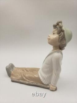Lladró Nao Boy Resting Figurine Spain 1970's Retired, Daydreamer RARE 6.5H