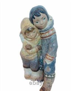 Lladro Nao Daisa Spain porcelain statue sculpture Arctic boy girl Eskimo Inuit