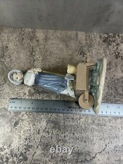 Lladro Nao Figurine 1983 DAISA Garden Girl #410 Farm Wheelbarrow Shovel 7.75