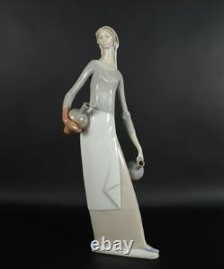 Lladro Nao Figurine #4875 Tall Girl with Two Water Jugs Spain Porcelain