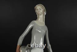 Lladro Nao Figurine #4875 Tall Girl with Two Water Jugs Spain Porcelain