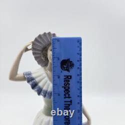 Lladro Nao Figurine 6319 Lady Girl Blue White Layered Dress Hat Tango Dancer