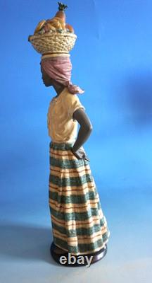 Lladro Nao Figurine Antillana Woman with Fruit Basket Ceramic Large 51cm (F026-489)