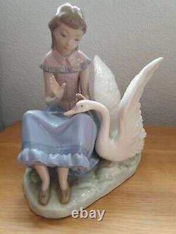 Lladro Nao Figurine My Swan Girl With Swan 1985 Retired Rare Figure