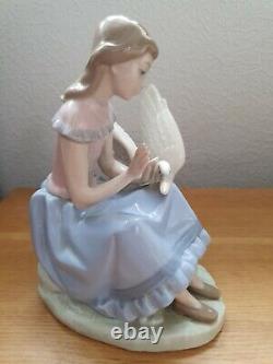 Lladro Nao Figurine My Swan Girl With Swan 1985 Retired Rare Figure