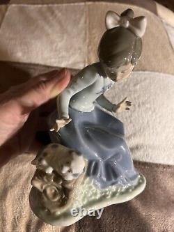 Lladró Nao Figurine Stories to Lulu 01091 Hand Painted Spain Porcelain Puppy