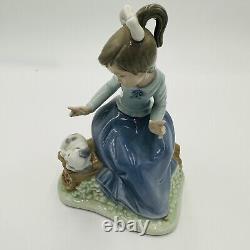 Lladró Nao Figurine Stories to Lulu 01091 Hand Painted Spain Porcelain Puppy