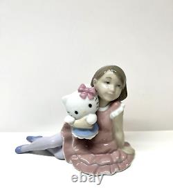 Lladro Nao Girl Playing with Hello Kitty Sanrio Porcelain Figure with Box Spain