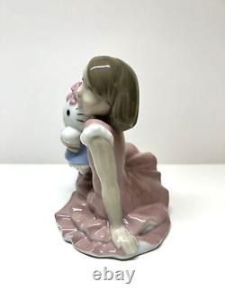 Lladro Nao Girl Playing with Hello Kitty Sanrio Porcelain Figure with Box Spain