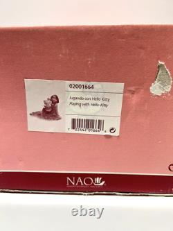 Lladro Nao Girl Playing with Hello Kitty Sanrio Porcelain Figure with Box Spain