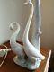 Lladro Nao Graceful and Charming Duo Love Swans Lamp #525