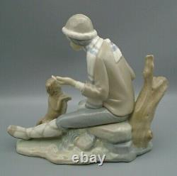 Lladro Nao LESSON FOR THE DOG #140 Boy Figure Handpainted Made in Spain