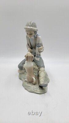 Lladro Nao LESSON FOR THE DOG Boy Figure Handpainted Made in Spain Read