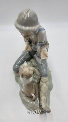 Lladro Nao LESSON FOR THE DOG Boy Figure Handpainted Made in Spain Read