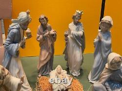 Lladro Nao Nativity Kings Gaspar 412 Melchor 413 Baltasar 414 Buey 309 +6 figure