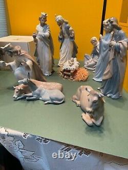 Lladro Nao Nativity Kings Gaspar 412 Melchor 413 Baltasar 414 Buey 309 +6 figure