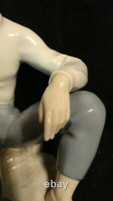 Lladro Nao No. 175 Boy Figure w Snails Handpainted Porcelain