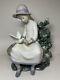 Lladro Nao Porcelain Figurine Girl on Bench Feeding Birds Doves Handmade Spain